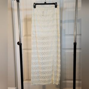 LA HEARTS Ivory Lace Side Slit Maxi Skirt NWT